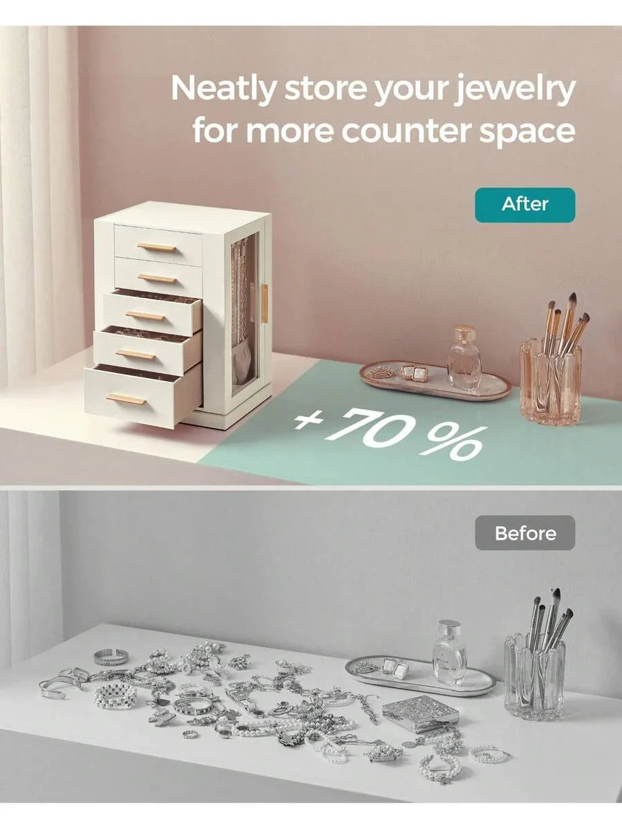 SONGMICS Jewelry Box 360° Rotating
