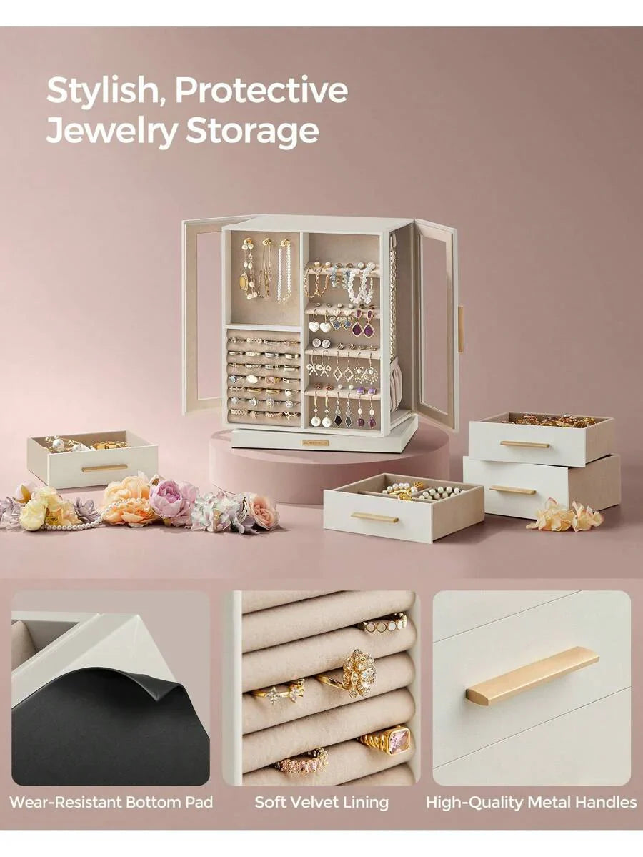 SONGMICS Jewelry Box 360° Rotating