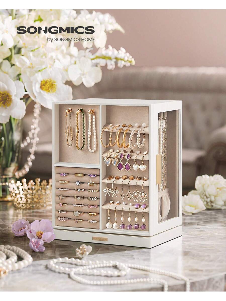 SONGMICS Jewelry Box 360° Rotating
