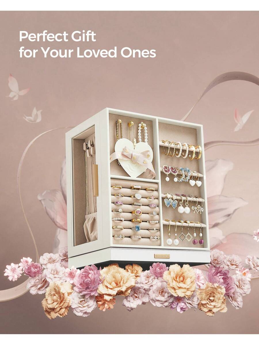SONGMICS Jewelry Box 360° Rotating