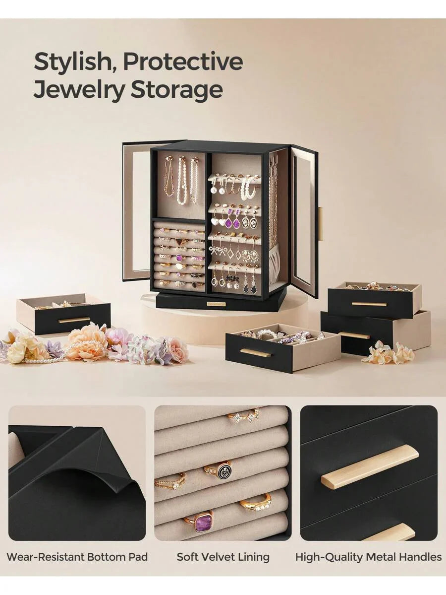 SONGMICS Jewelry Box 360° Rotating