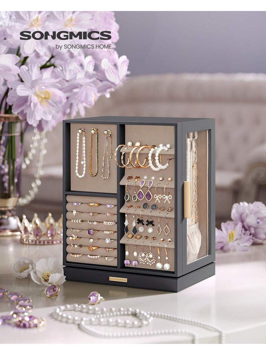 SONGMICS Jewelry Box 360° Rotating