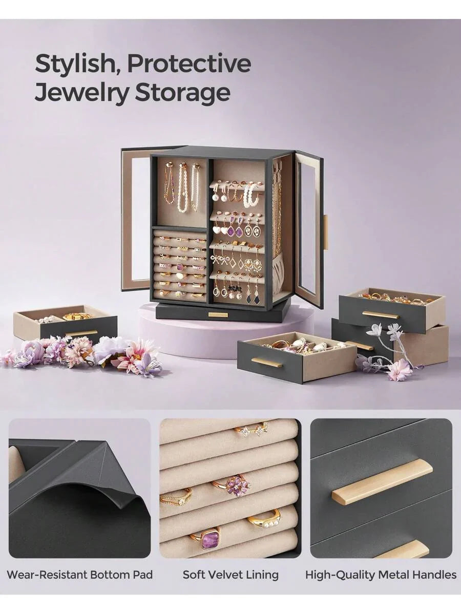 SONGMICS Jewelry Box 360° Rotating
