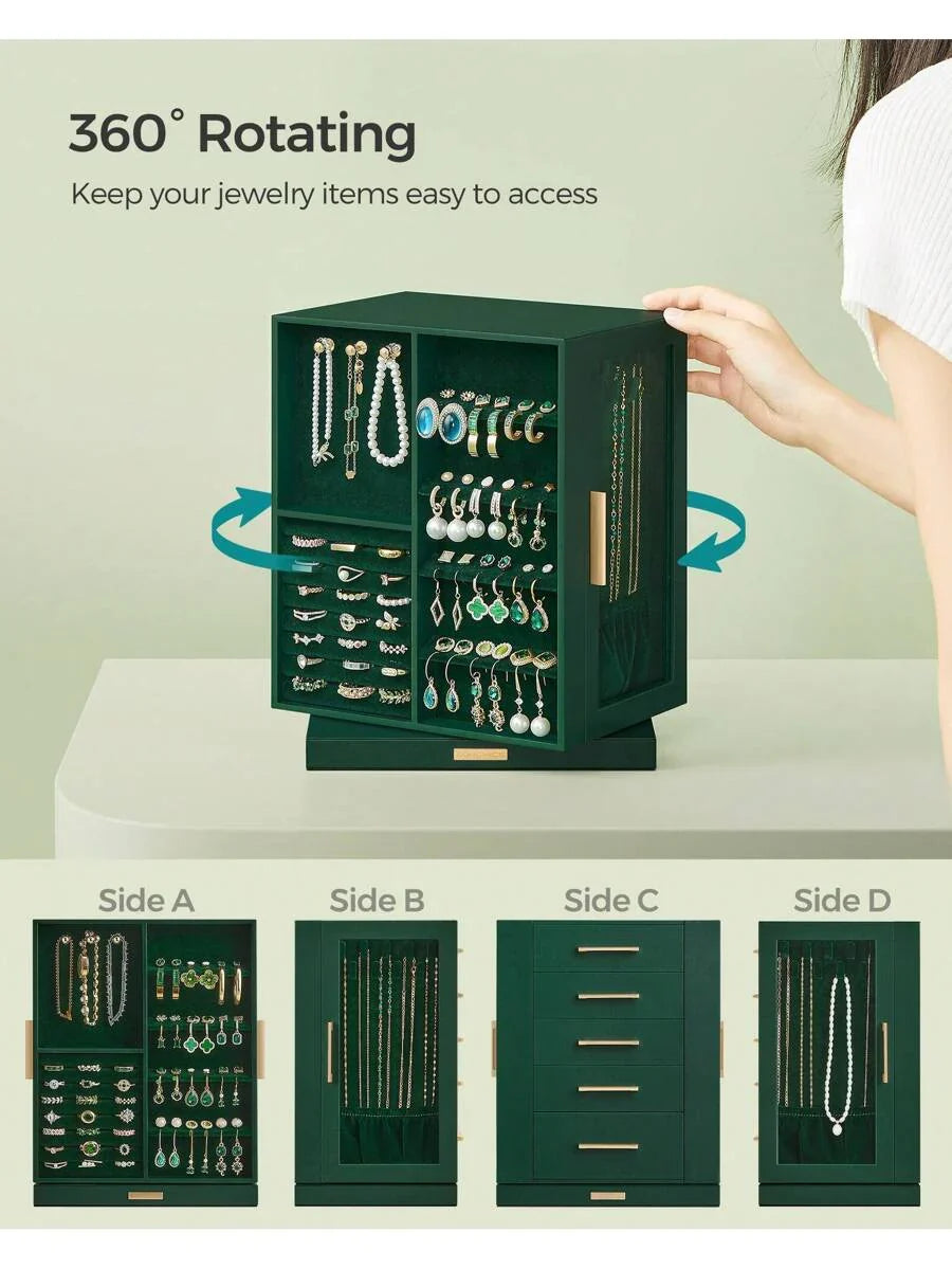 SONGMICS Jewelry Box 360° Rotating