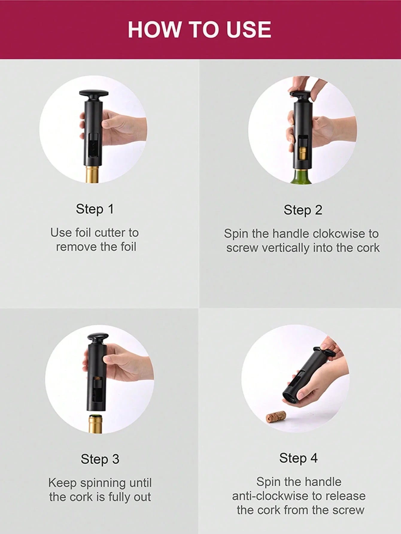 CLITON 2-in-1 Wine Opener