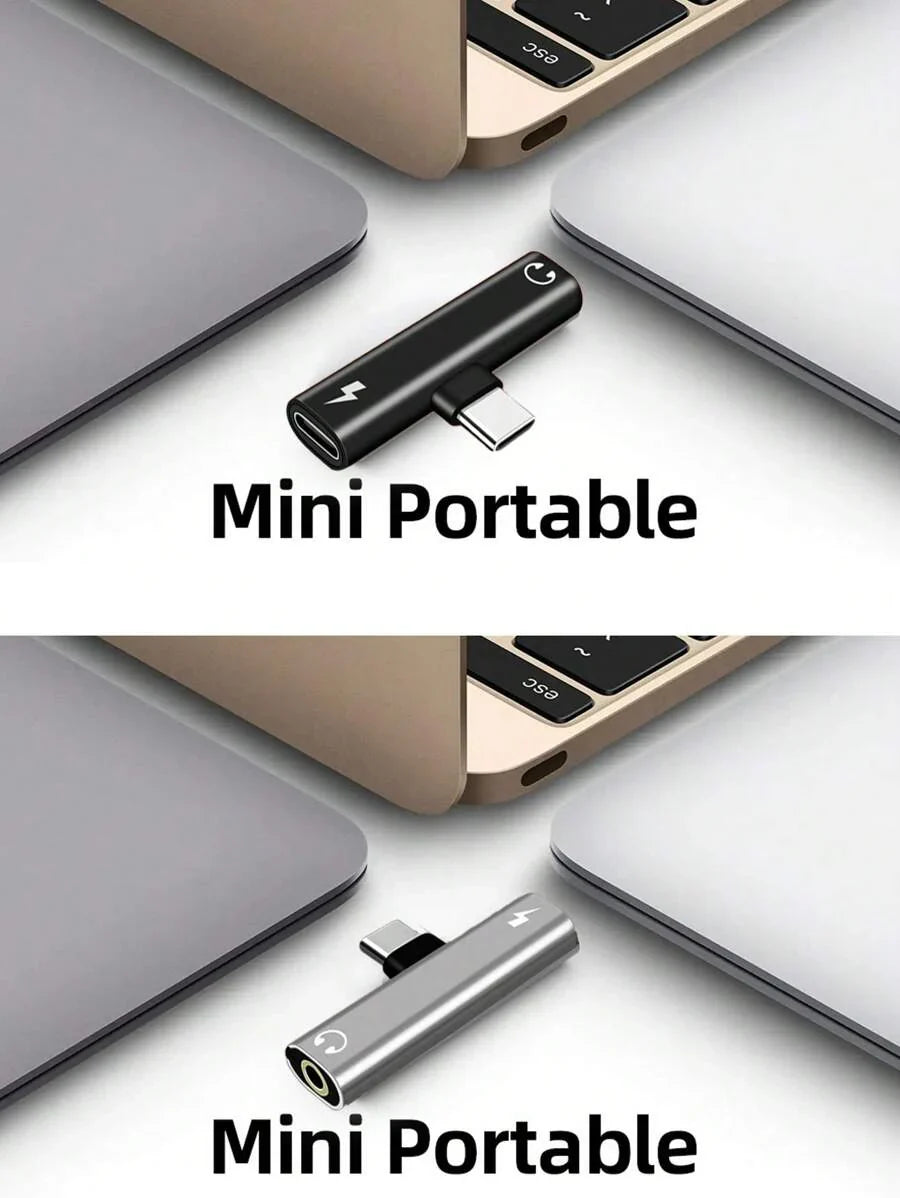 USB-C To 3.5mm Audio Headphone Adapter Combines A USB-C Interface