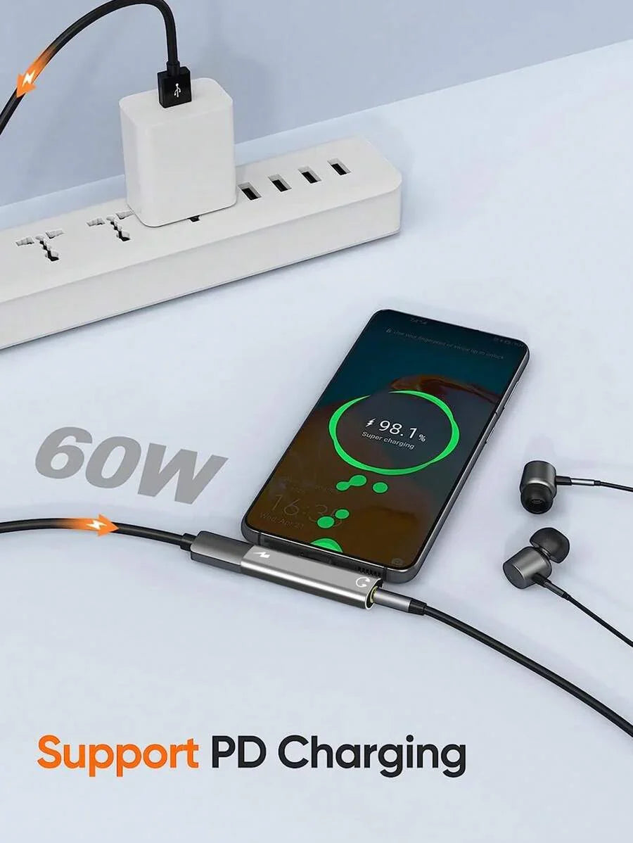 USB-C To 3.5mm Audio Headphone Adapter Combines A USB-C Interface