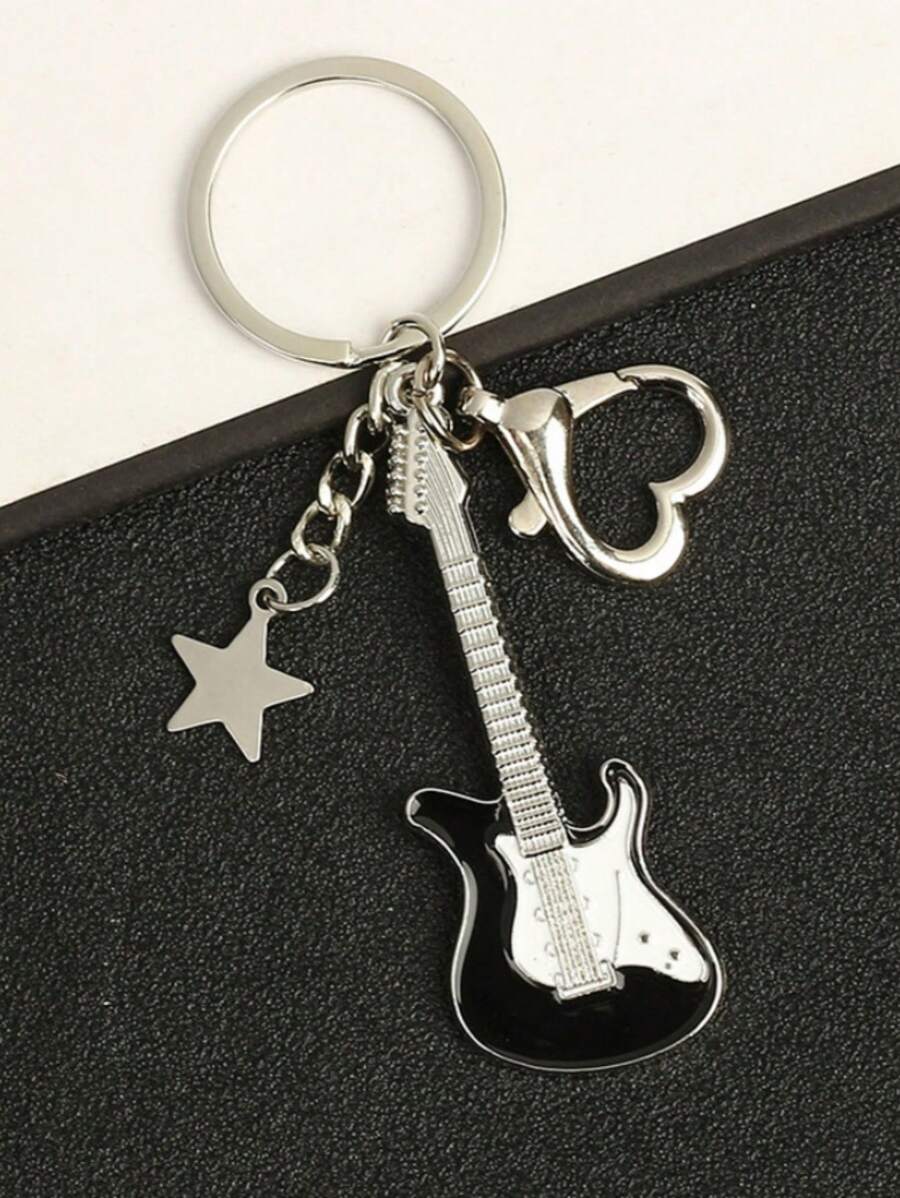 Guitar & Star Shaped Fashionable Keychain Bag