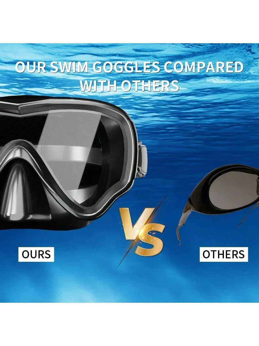 Adult Scuba Diving Mask, Tempered Glass One-Piece Mask