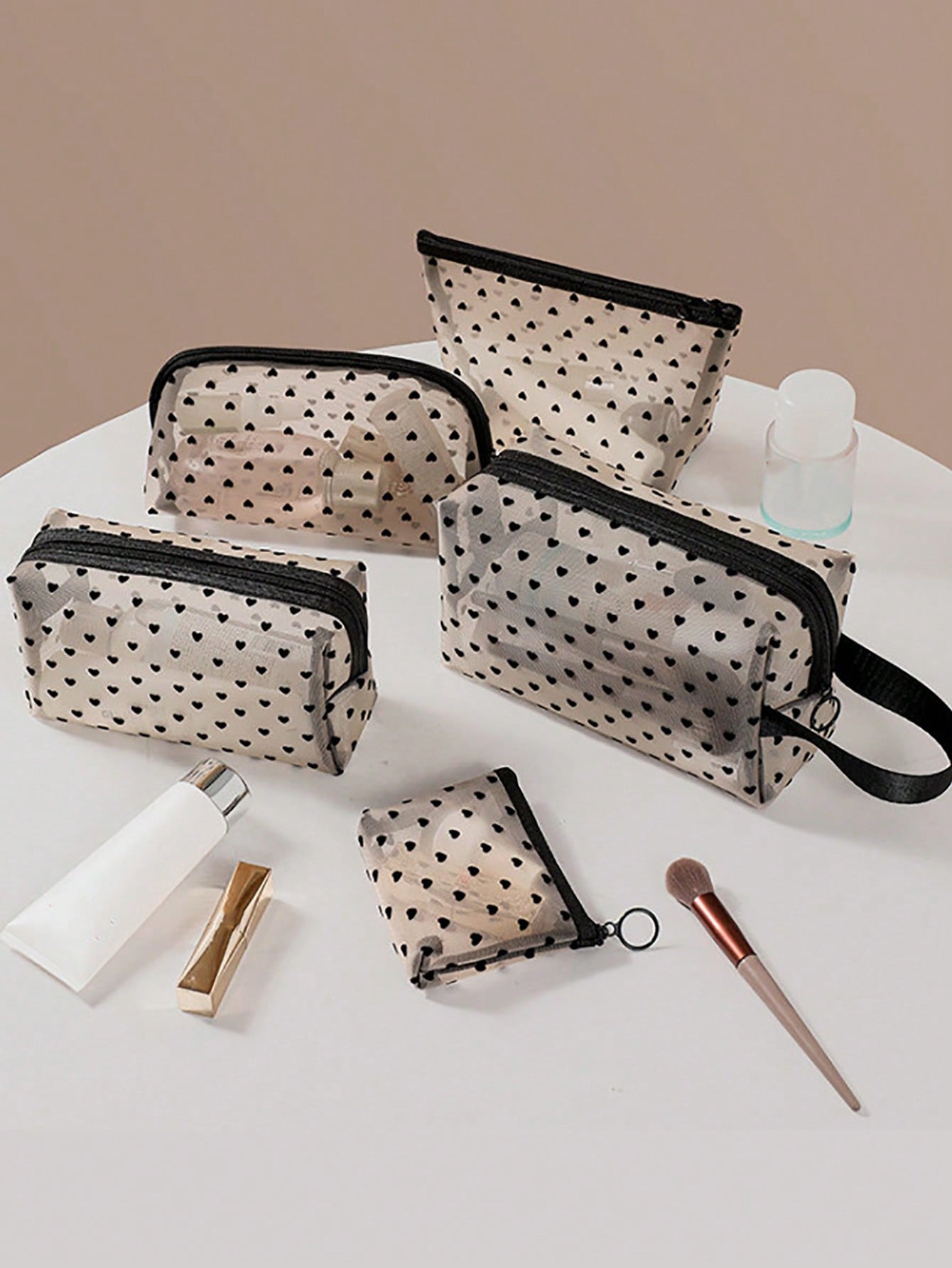 Printed Mesh Cosmetic Storage Bag
