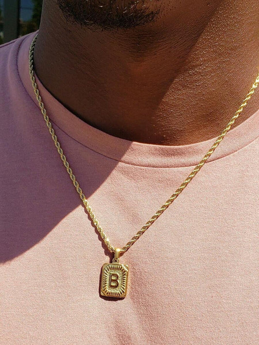 1pc Men's Stainless Steel Gold Chain Necklace