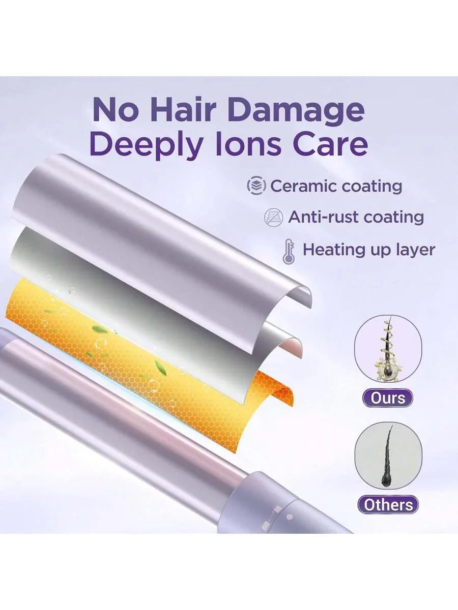 5 In 1 Wand Curling Iron-Curling Wand Set With Hair Straightener
