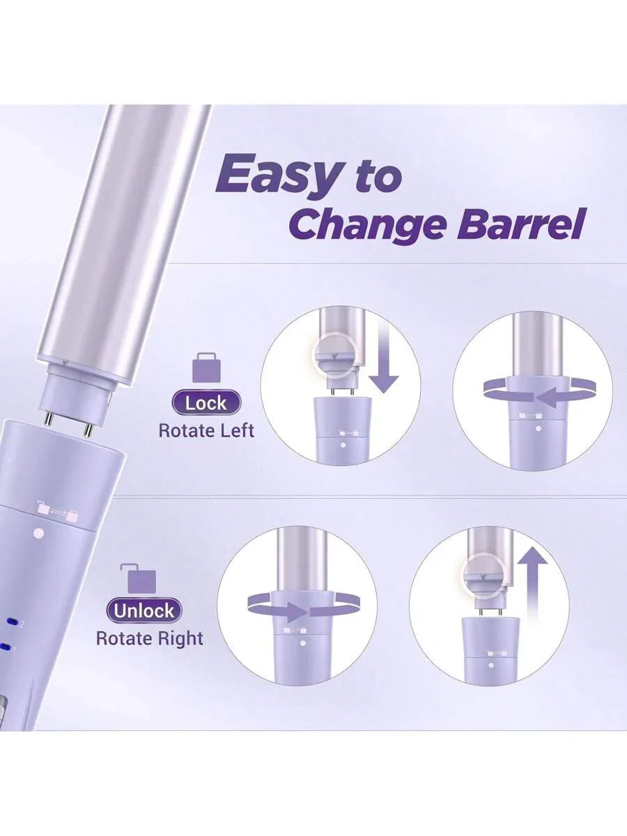 5 In 1 Wand Curling Iron-Curling Wand Set With Hair Straightener