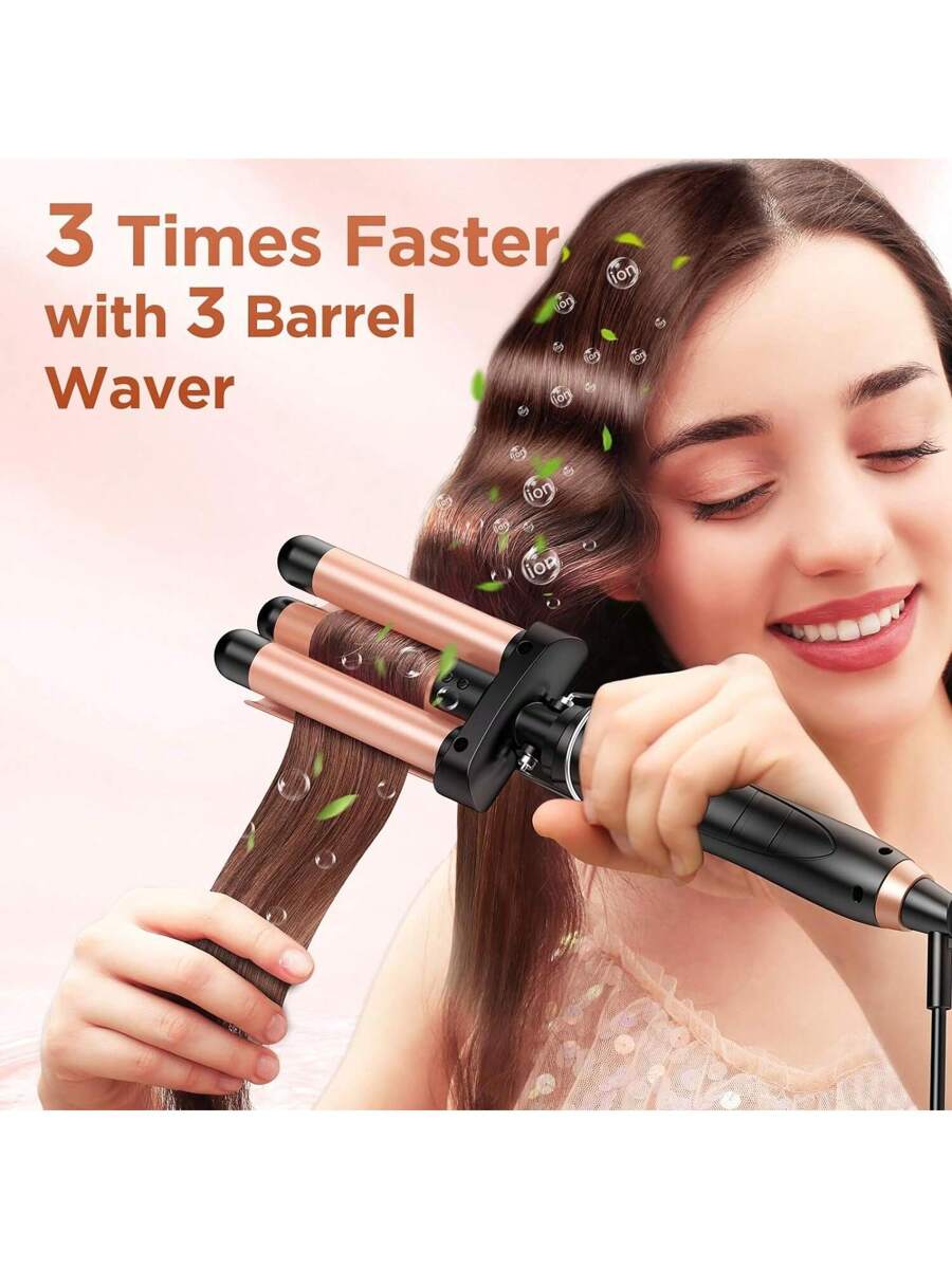 5 In 1 Wand Curling Iron-Curling Wand Set With Hair Straightener