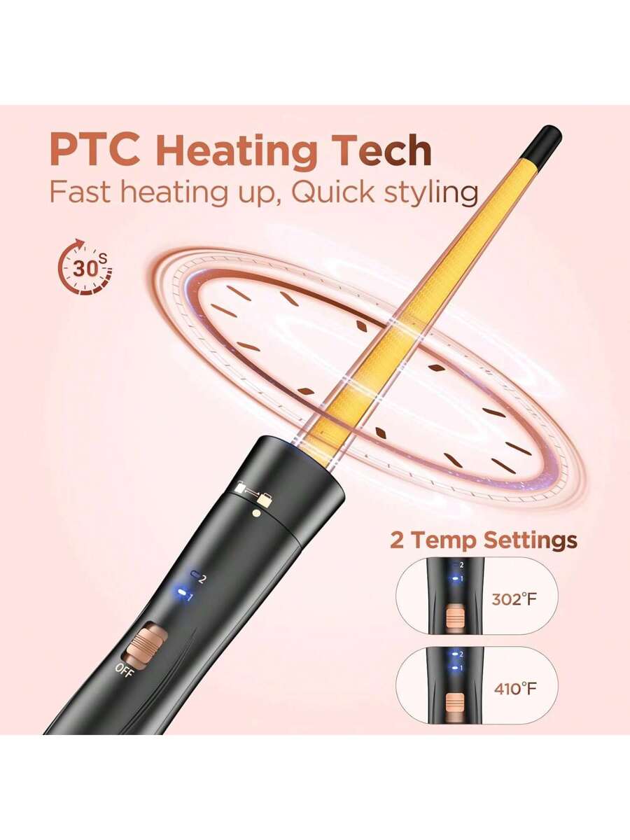 5 In 1 Wand Curling Iron-Curling Wand Set With Hair Straightener