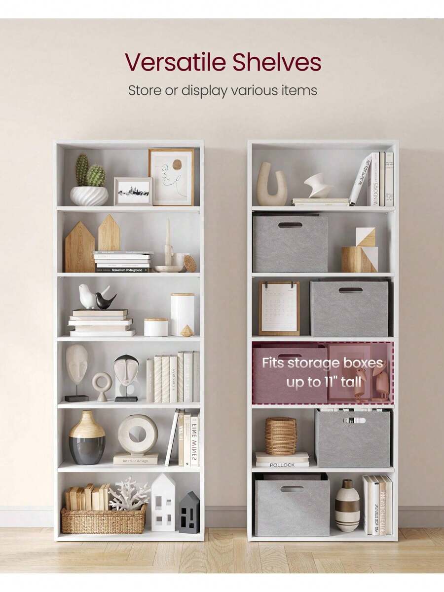 VASAGLE Bookshelf, 6-Tier Bookcase