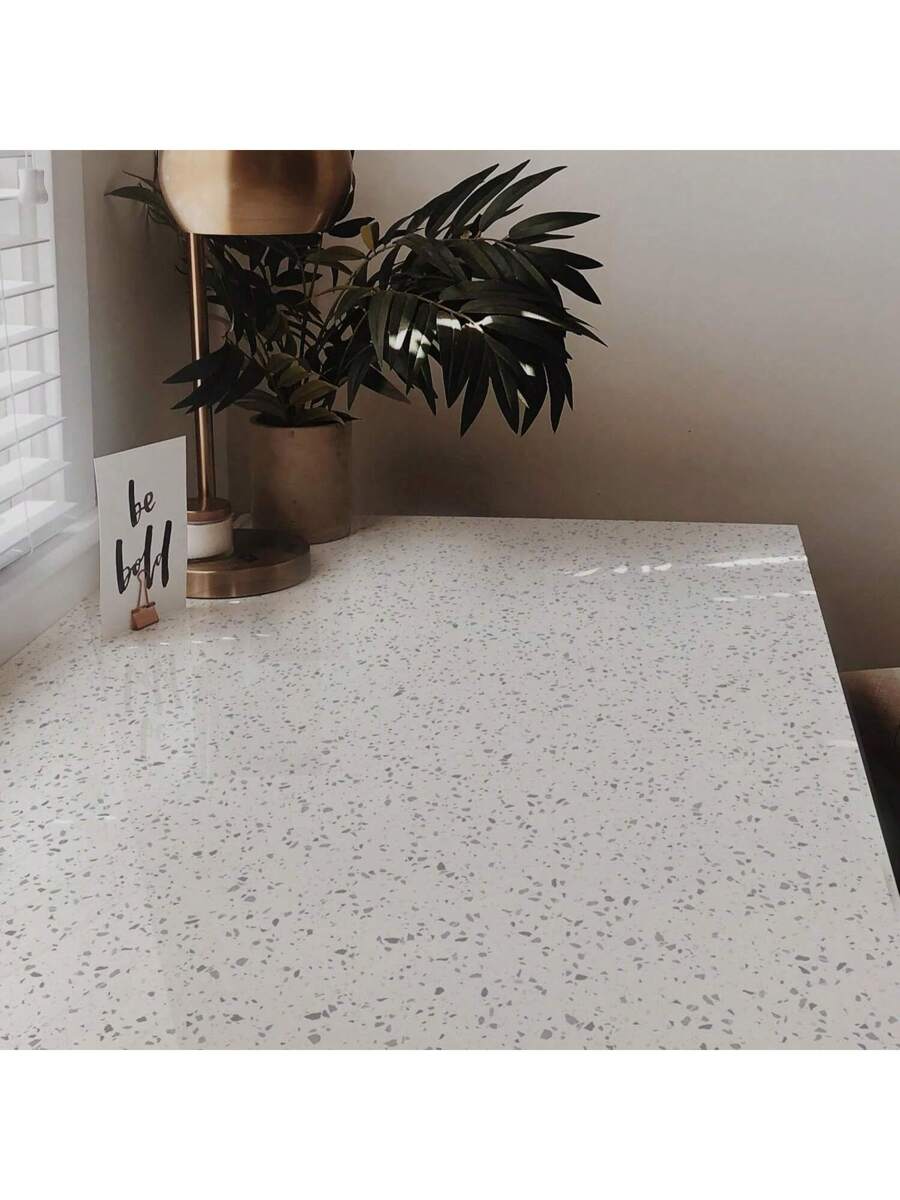 1 Roll Pink/White Glossy Marble Peel And Stick Wallpaper
