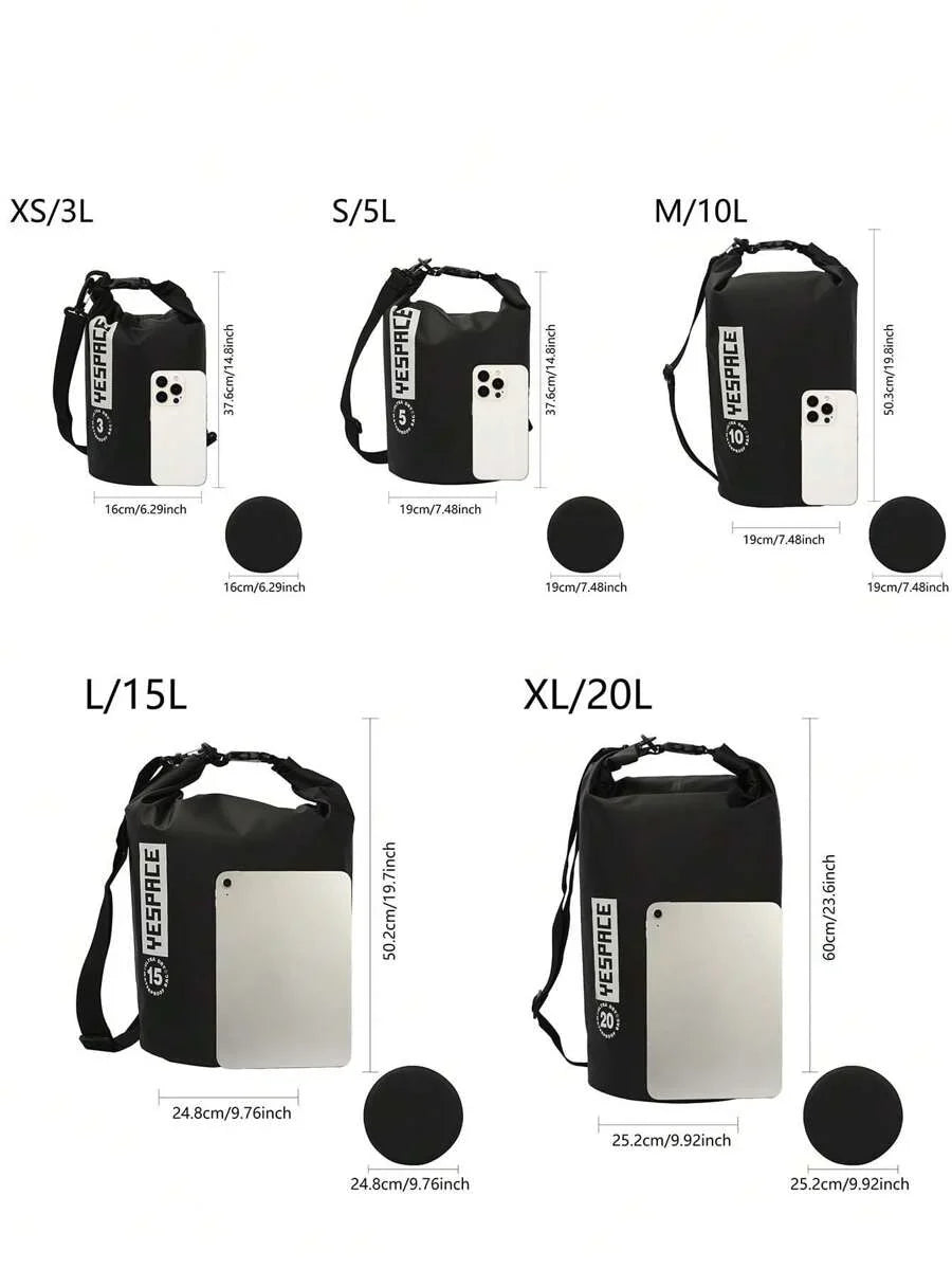YESPACE Waterproof PVC Dry Bag Backpack With Mesh Pocket