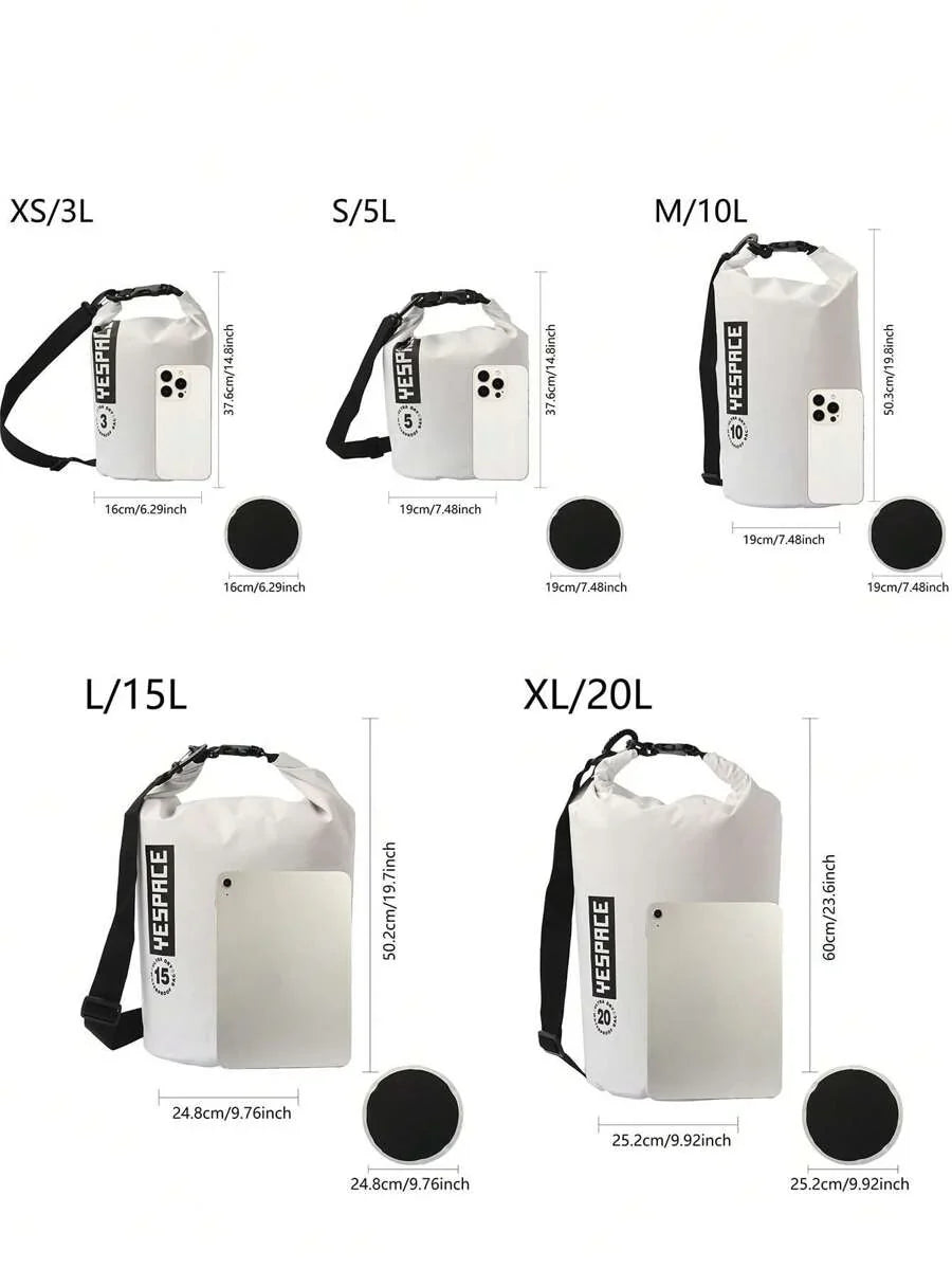 YESPACE Waterproof PVC Dry Bag Backpack With Mesh Pocket