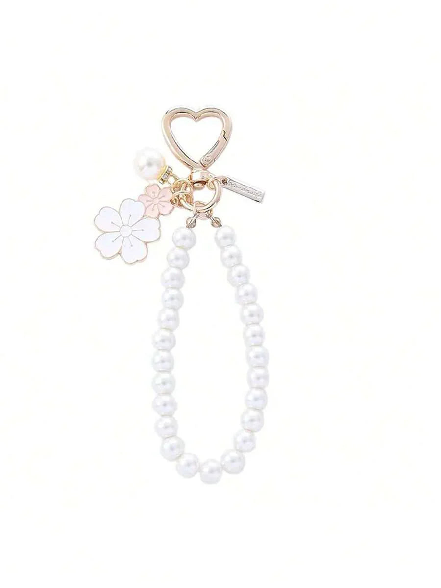 Elegant Flower Patterned Alloy Pearl Bracelet