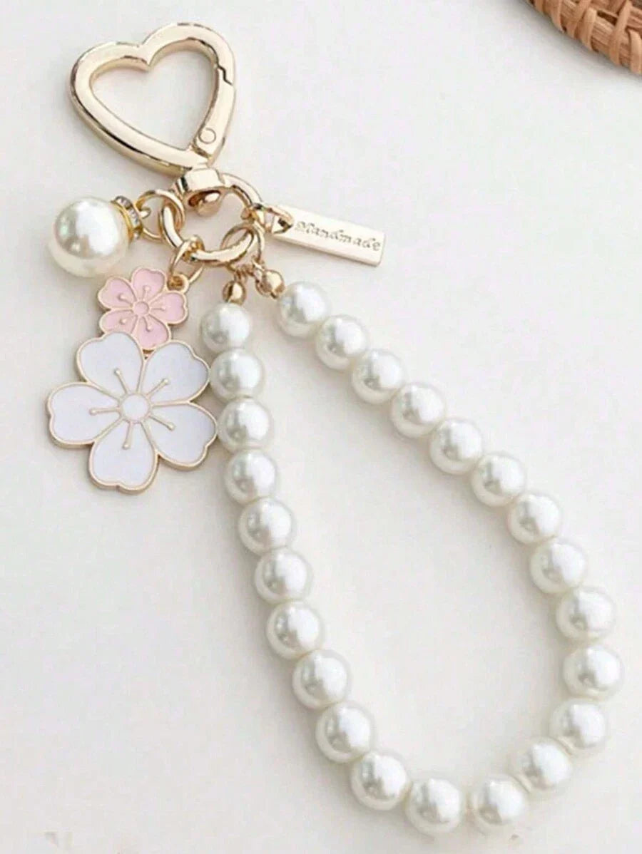Elegant Flower Patterned Alloy Pearl Bracelet