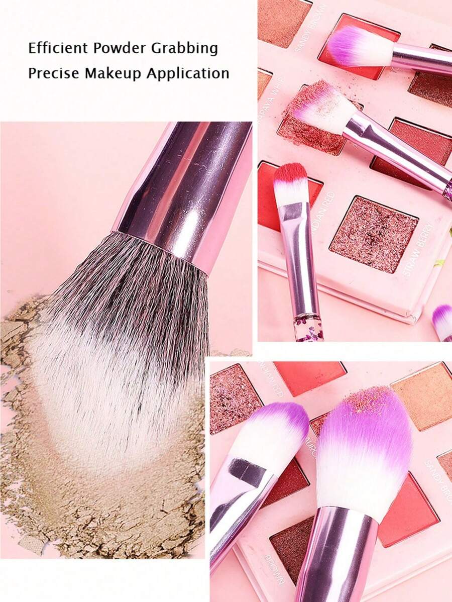 10pcs Clear Crystal & Flowing Sand Makeup Brush Set