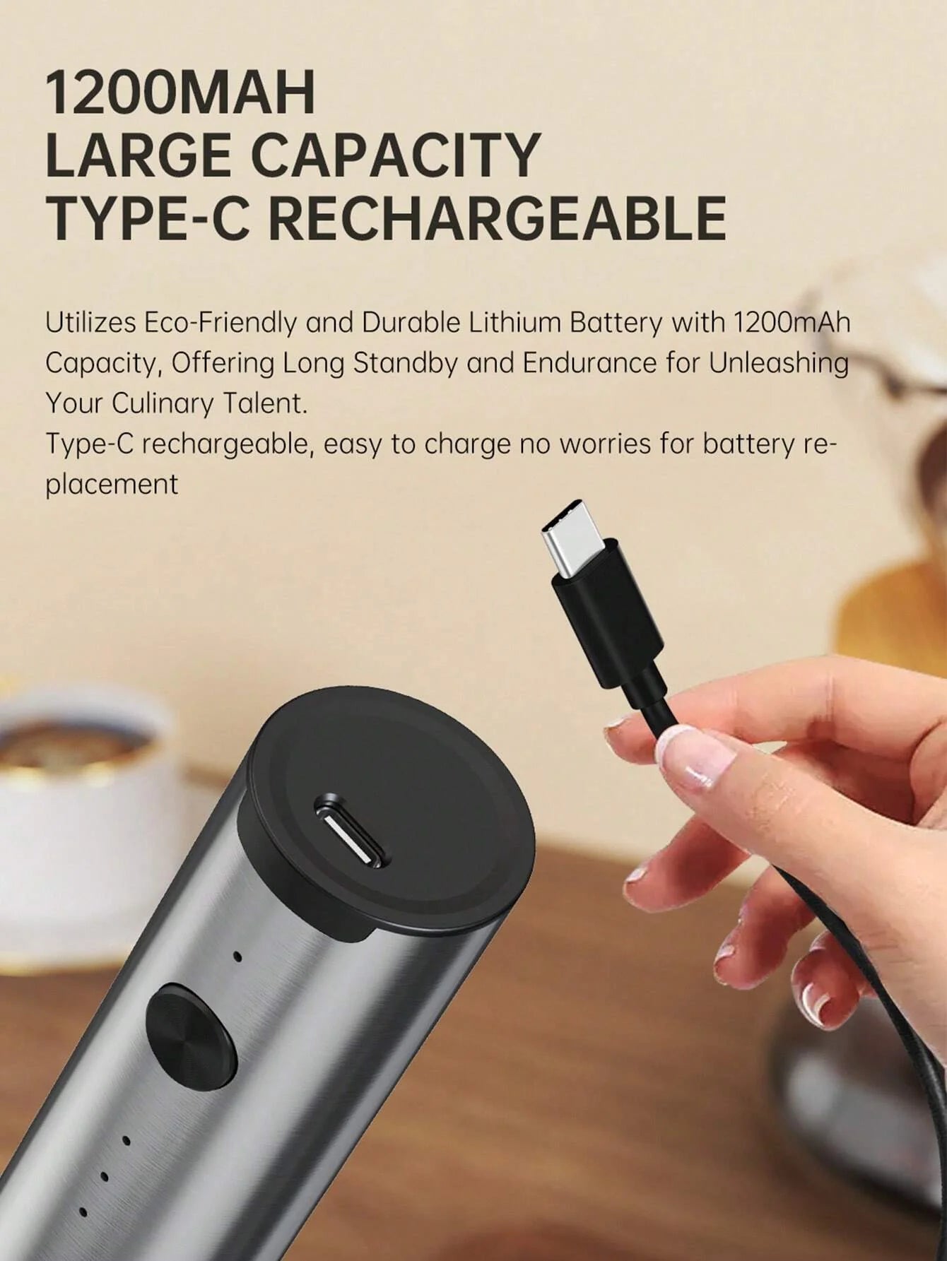 CLITON Rechargeable Milk Frother Wand