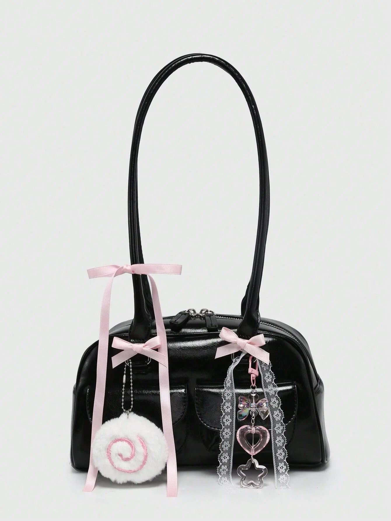 ROMWE Kawaii Plaid Bow Bag