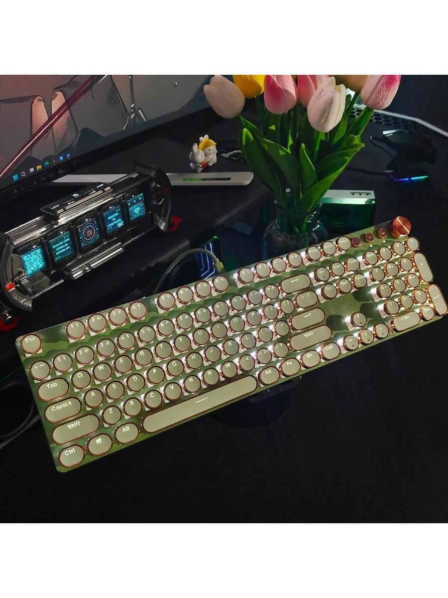 EWEADN Punk Typewriter Mechanical Gaming Keyboard