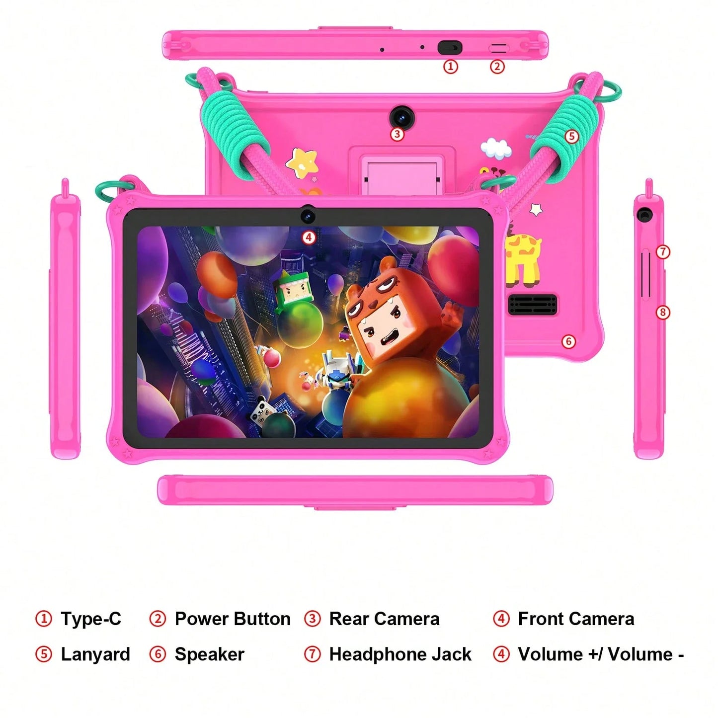 PRITOM 7-Inch Kids Android Tablet