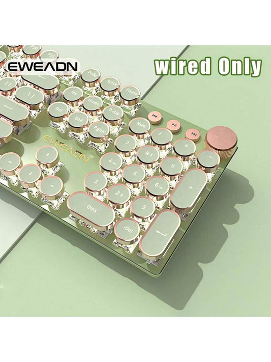 EWEADN Punk Typewriter Mechanical Gaming Keyboard