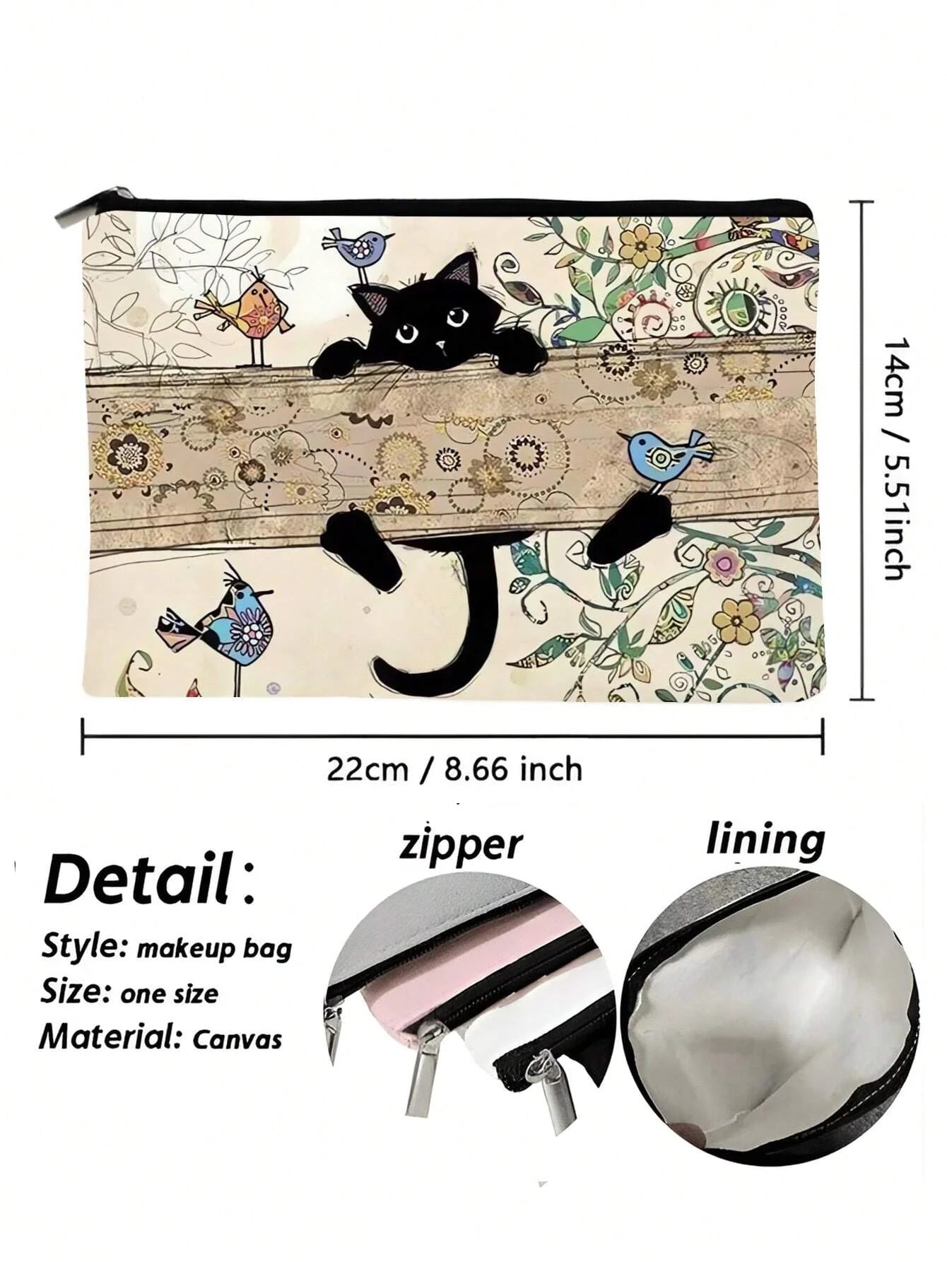 Cute Cat Pattern Cosmetic Bag