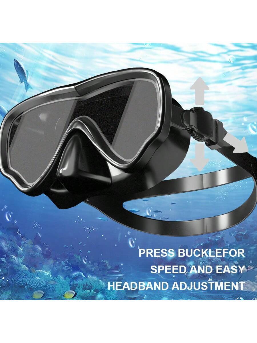 Adult Scuba Diving Mask, Tempered Glass One-Piece Mask