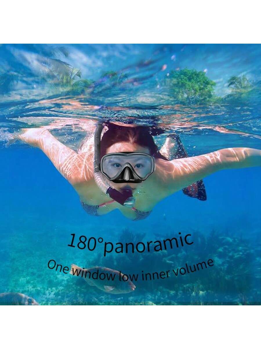 Adult Scuba Diving Mask, Tempered Glass One-Piece Mask