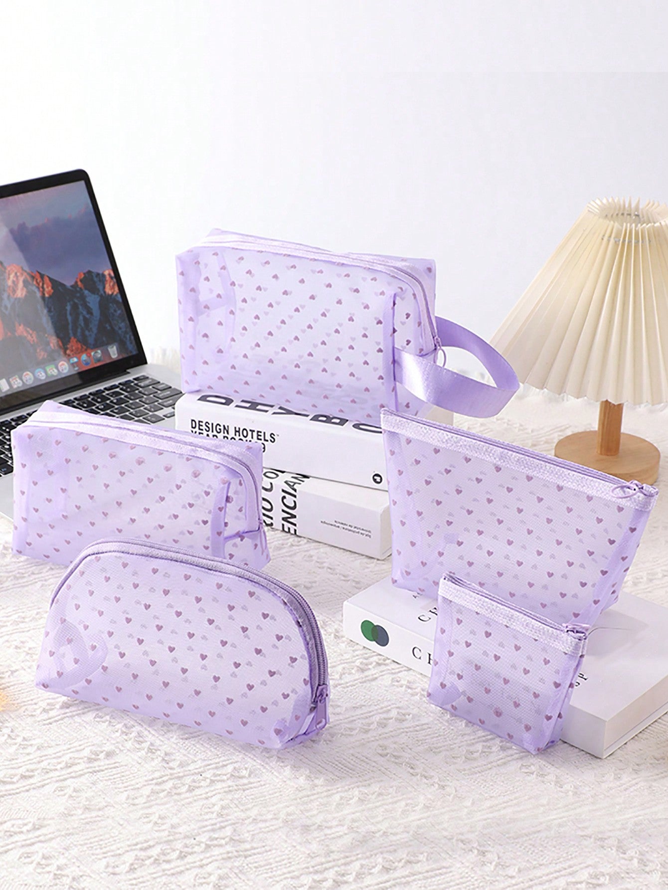 Printed Mesh Cosmetic Storage Bag