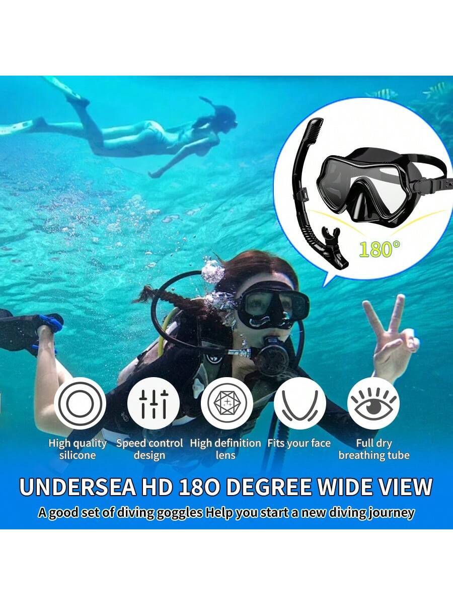 1set Adult Snorkeling Gear, Including Snorkel Mask