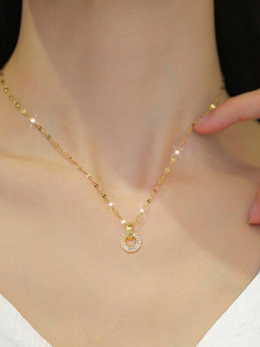 1 Set Stainless Steel Necklace & Earrings
