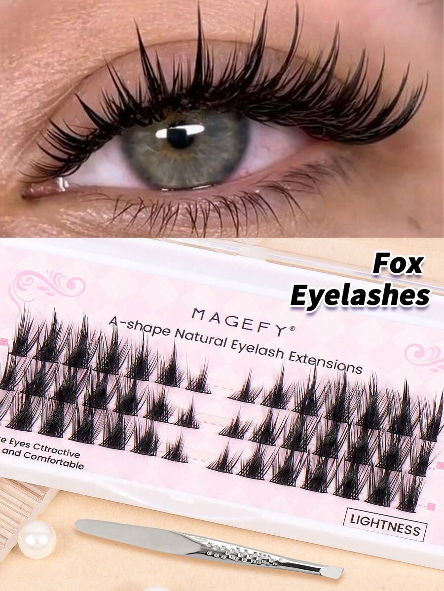 MAGEFY Curl Manga DIY Extended Tail Cross Fox Eyelashes Cluster