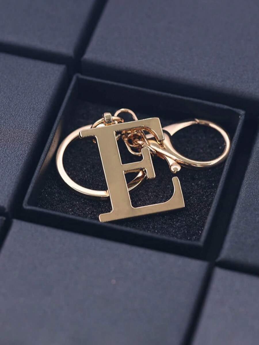 Elegant Metal Heart-Shaped Letter Keychain