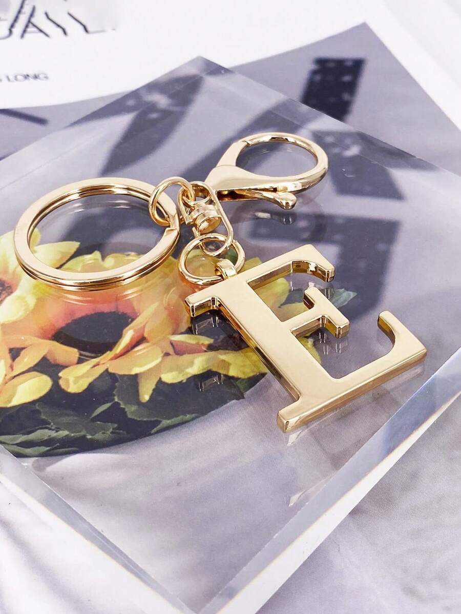 Elegant Metal Heart-Shaped Letter Keychain