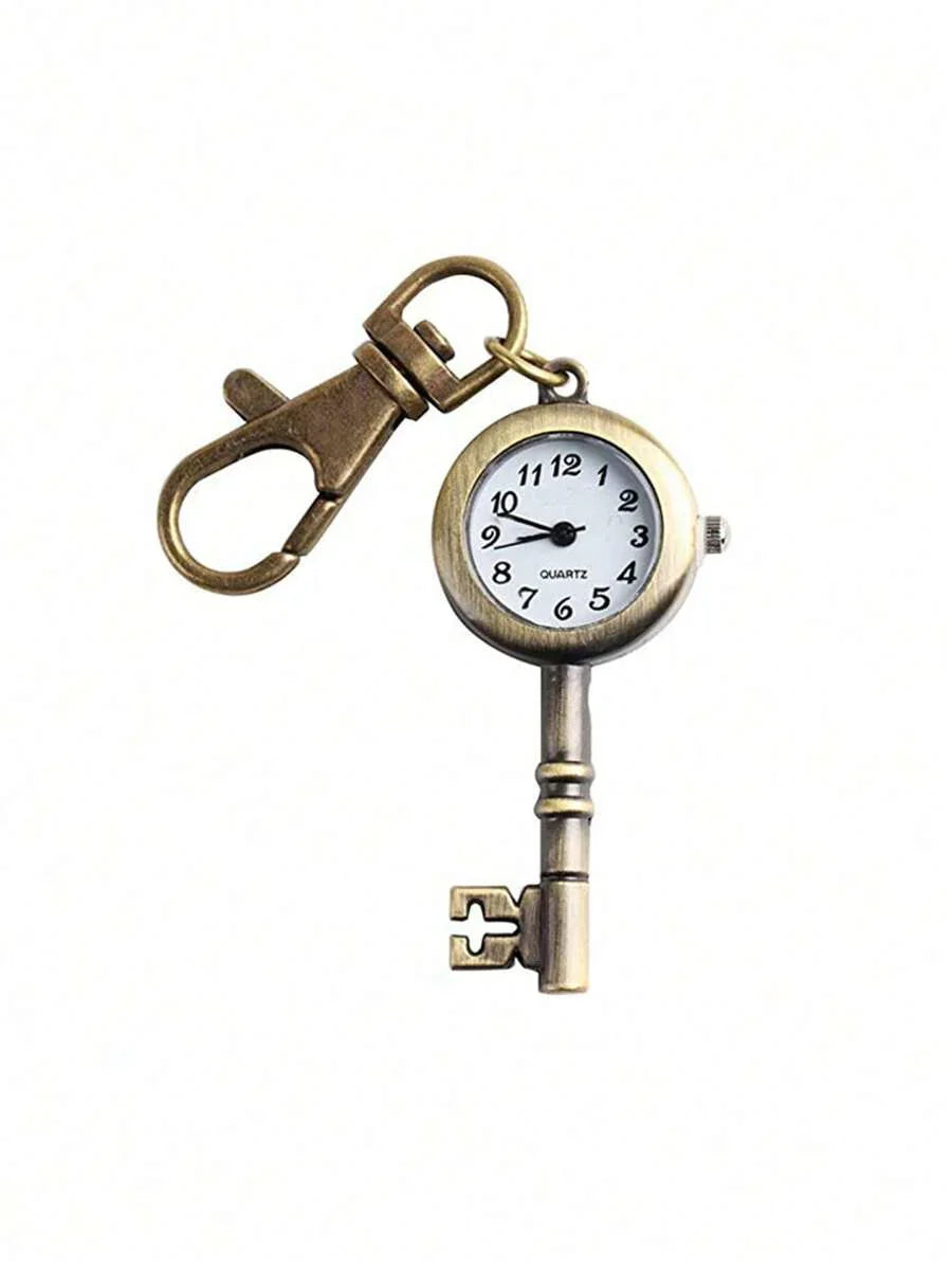 Key Shape Pocket Watch Pocket Watch Vintage Bronze Keychain
