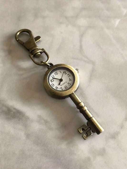 Key Shape Pocket Watch Pocket Watch Vintage Bronze Keychain