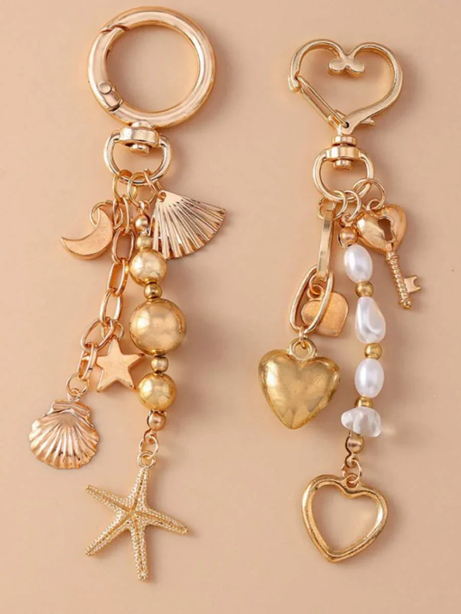 Creative Bag Pendant Moon Star Starfish Keychain