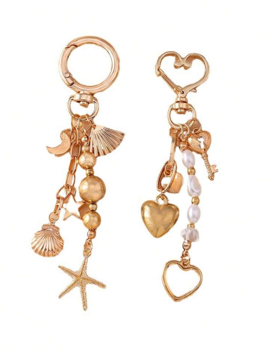 Creative Bag Pendant Moon Star Starfish Keychain
