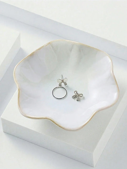 Ceramic Flower Petal Jewelry Tray