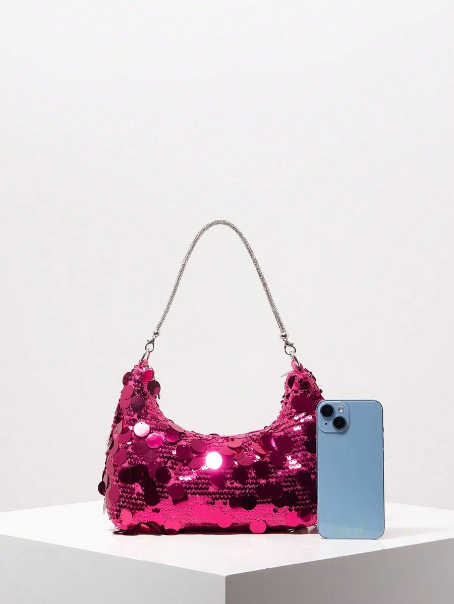 Random Pattern Shoulder Bag, Sequin Bag