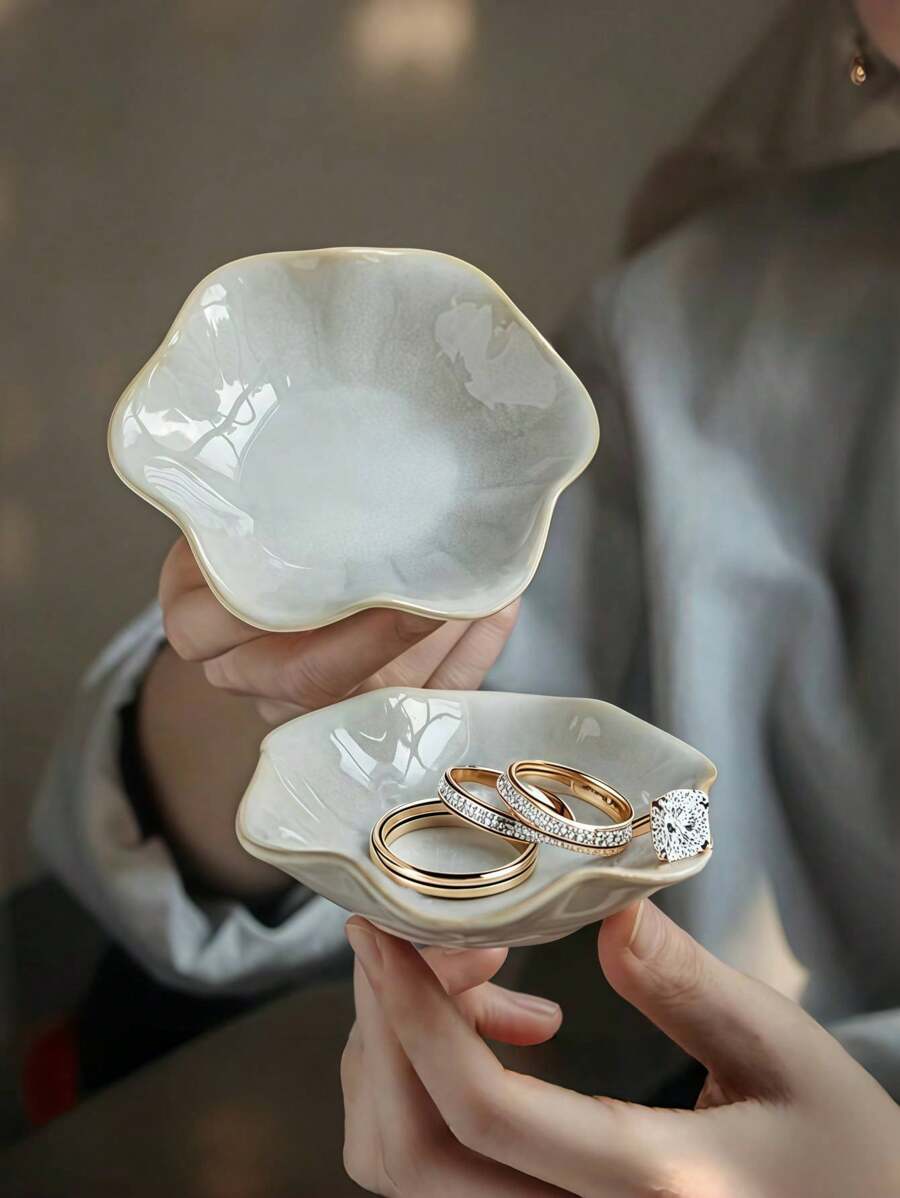 Ceramic Flower Petal Jewelry Tray