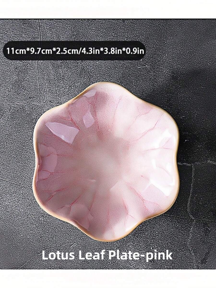 Elegant Ceramic Lotus Leaf Jewelry Organizer Tray For Earrings