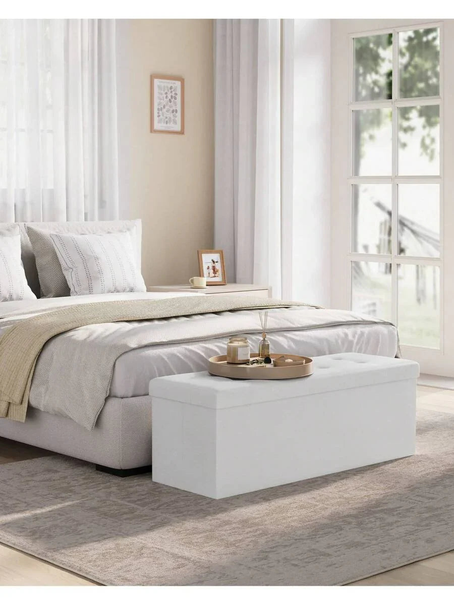 SONGMICS 43 Inches Folding Storage Ottoman Bench Storage