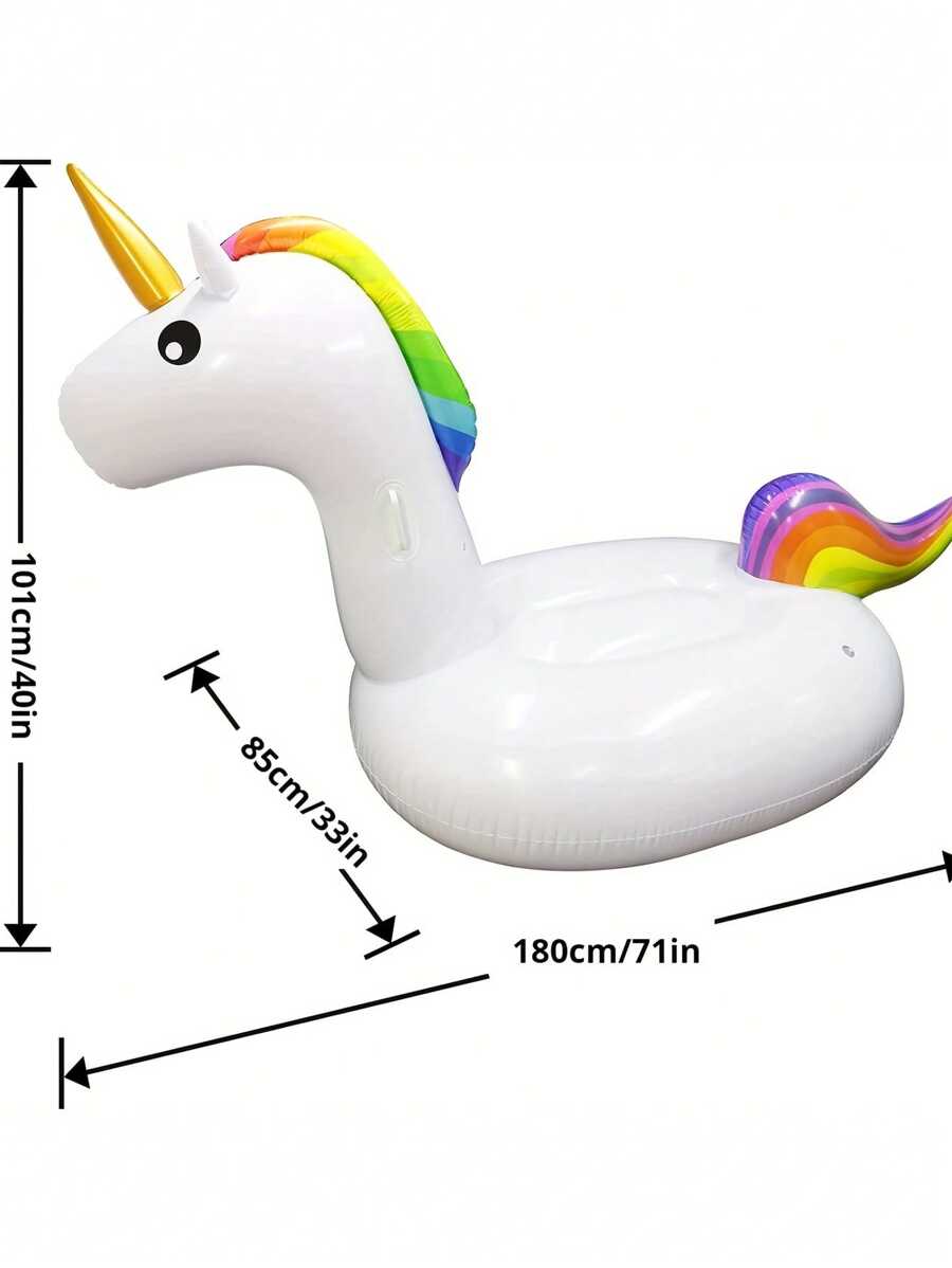 1pc Inflatable Rainbow Unicorn Floating Lounger